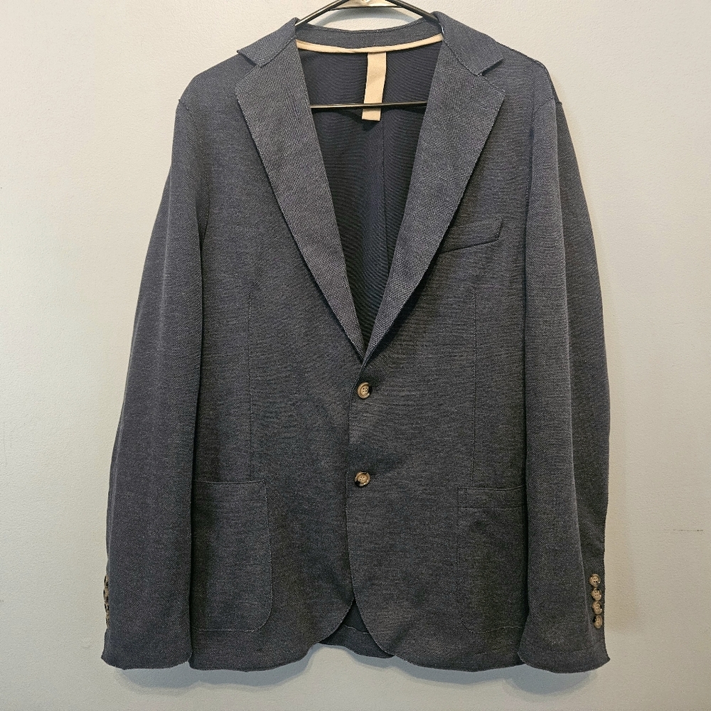 New Eleventy Jacket Blazer Men's US 42 / EU 52 Blue Cotton Stretch Unstructured